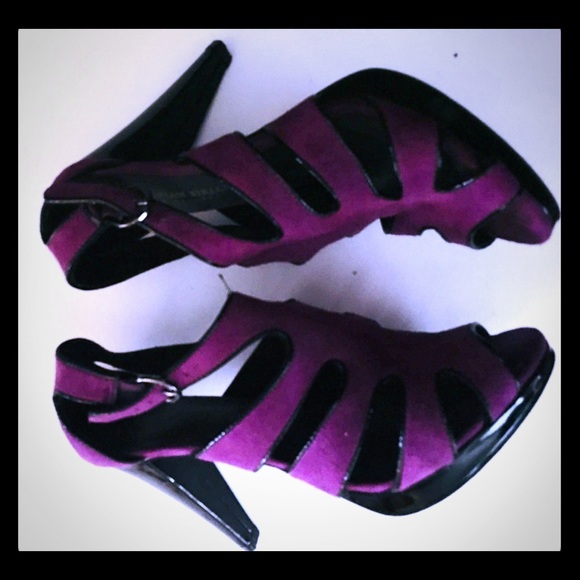 Christian Siriano Shoes - Christian Siriano Purple Black Heels 8 Stiletto